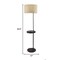 Homeroots Black Metal & Wood Wireless Charging Shelf Floor Lamp17 x 17 x 63.5 in. 372633 - alternate 7